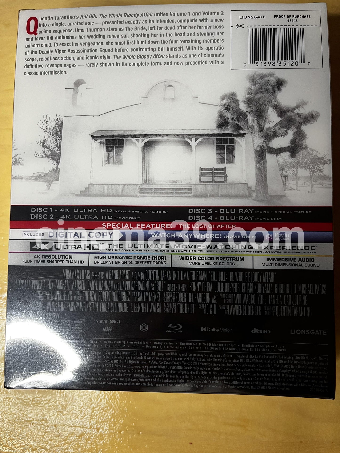 Kill Bill: The Whole Bloody Affair Película 4K Edición de Colección