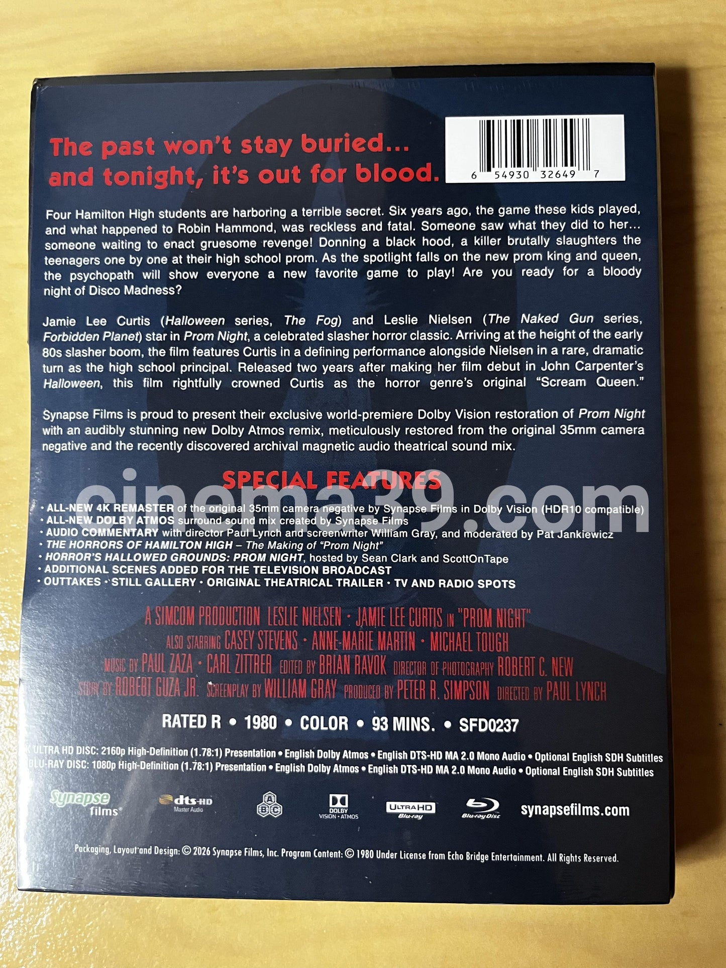 Prom Night Película Synapse Edición Limtada 4K UHD + Blu-ray