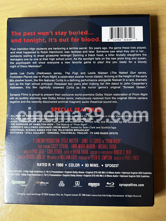 Prom Night Película Synapse Edición Limtada 4K UHD + Blu-ray