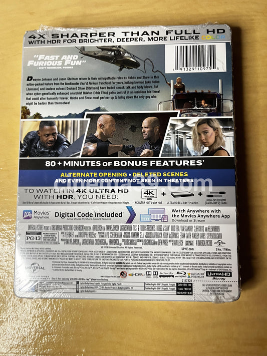Fast & Furious presenta: Hobbs & Shaw Steelbook 4K Ultra HD + Blu-ray + Digital