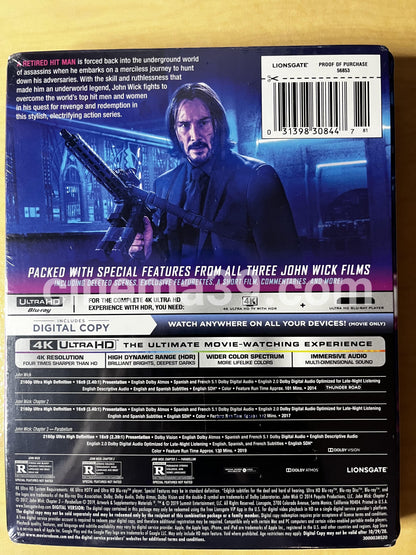 John Wick Colección Steelbooks + Blu-ray