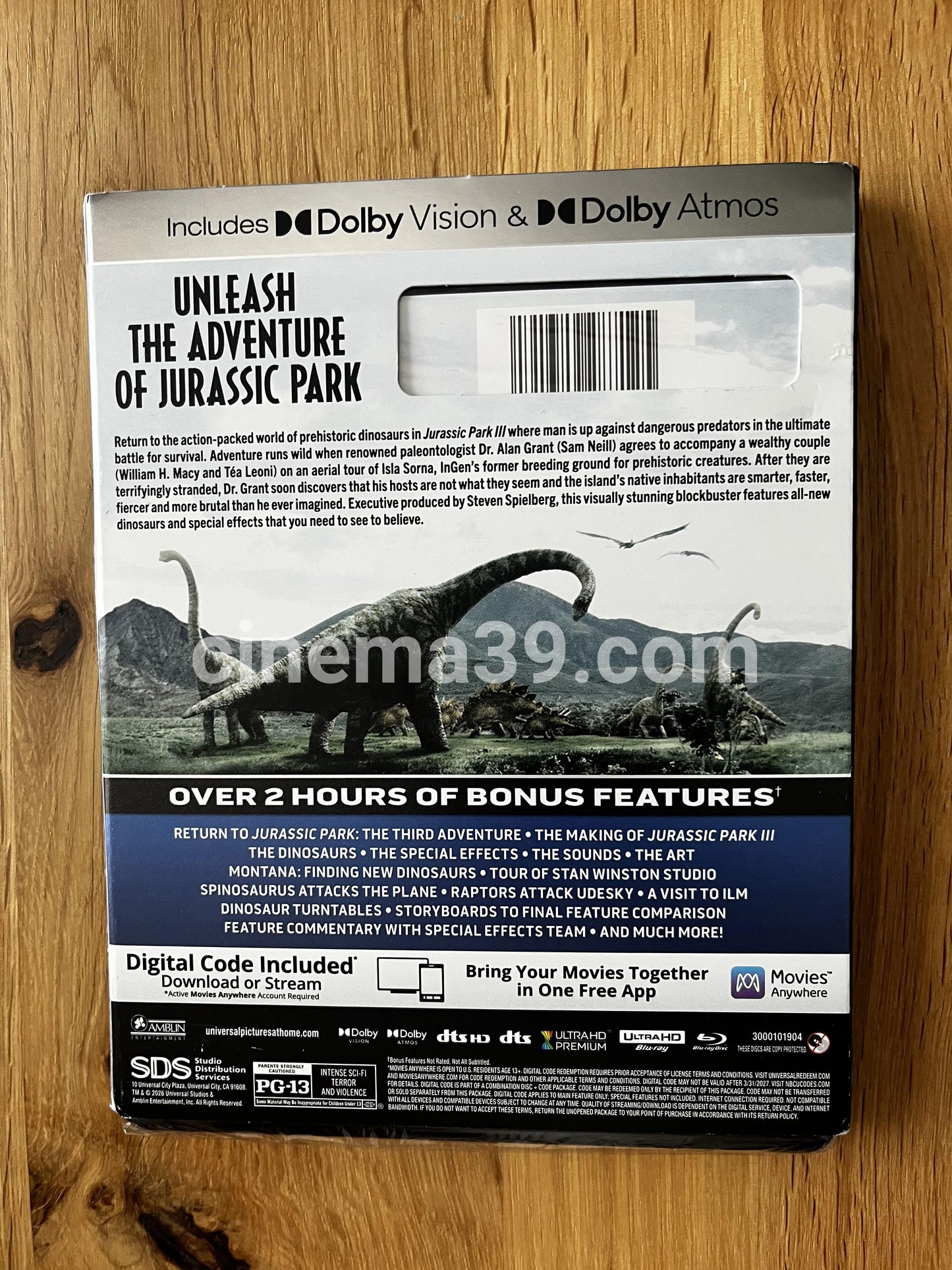 Jurassic Park III con Slip 4K UHD + Blu-ray + Digital