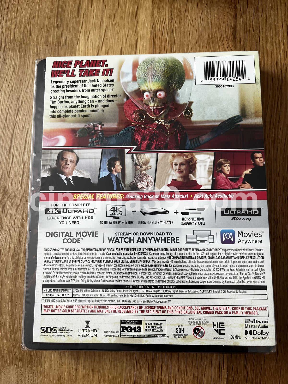 Mars Attack 4K Steelbook + Blu-ray + Digital