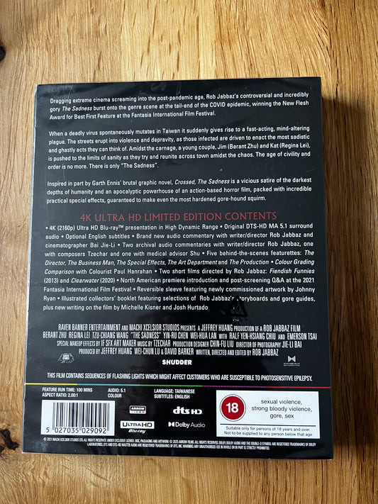 The Sadness Película 4K UHD Edición Limitada