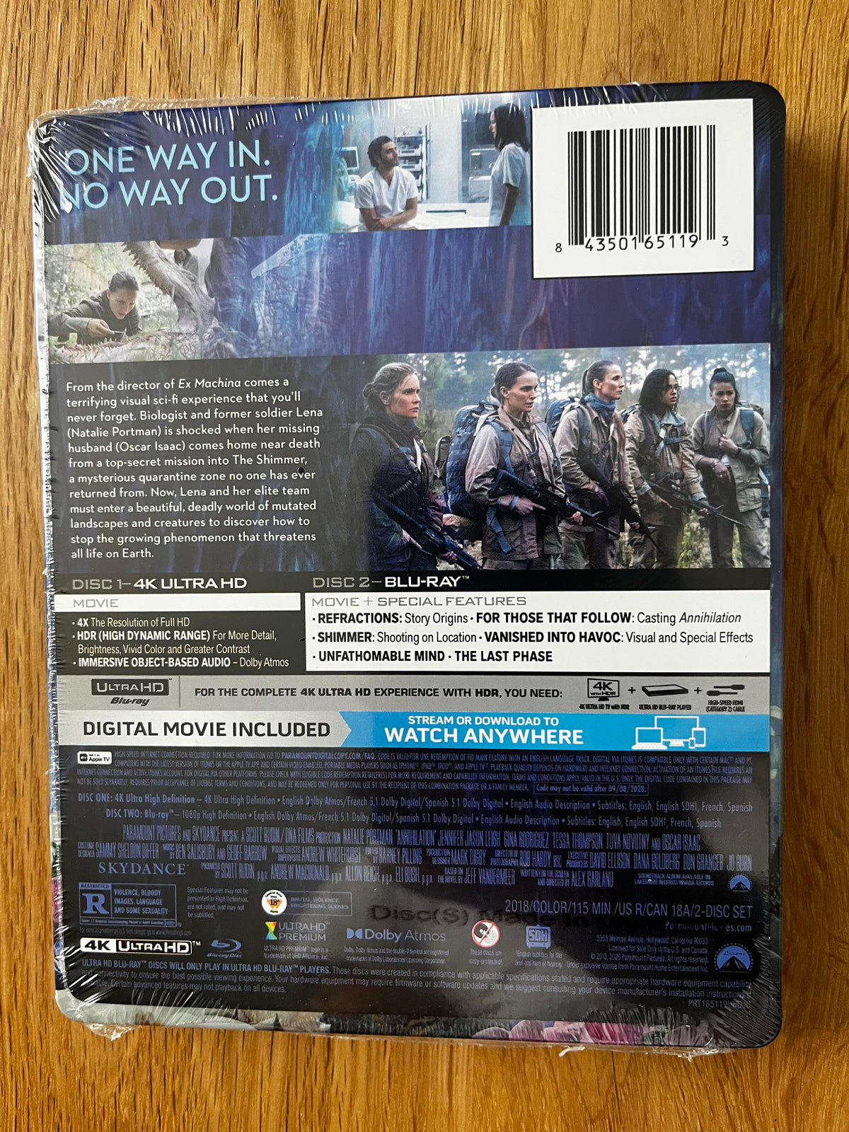Annihilation 4K Steelbook UHD + Blu-ray + Digital