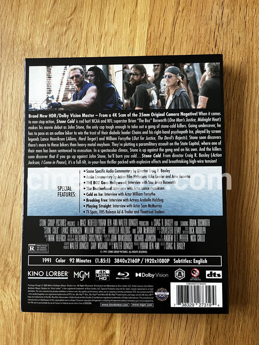 Stone Cold Película 4K UHD + Blu-ray con Slip