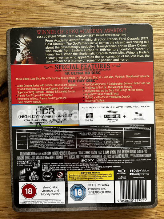 Bram Stoker's Dracula 4K Steelbook + Blu-ray