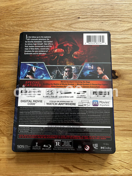 Mortal Kombat II 4K Steelbook + Blu-ray + Digital Edición Limitada