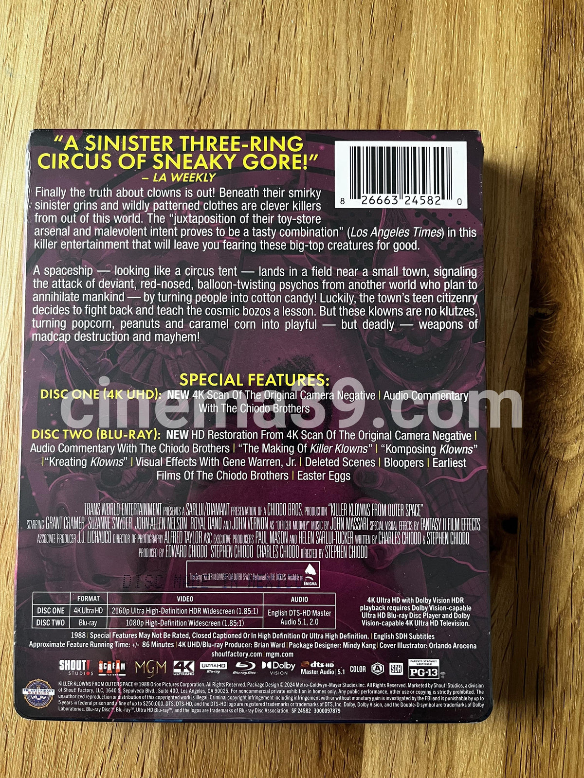 Killer Klowns From Outer Space Steelbook 4K UDH + Blu-ray