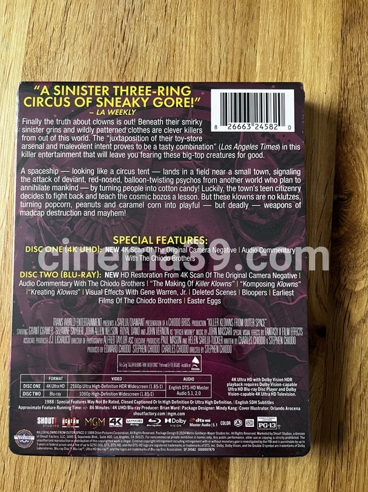 Killer Klowns From Outer Space Steelbook 4K UDH + Blu-ray