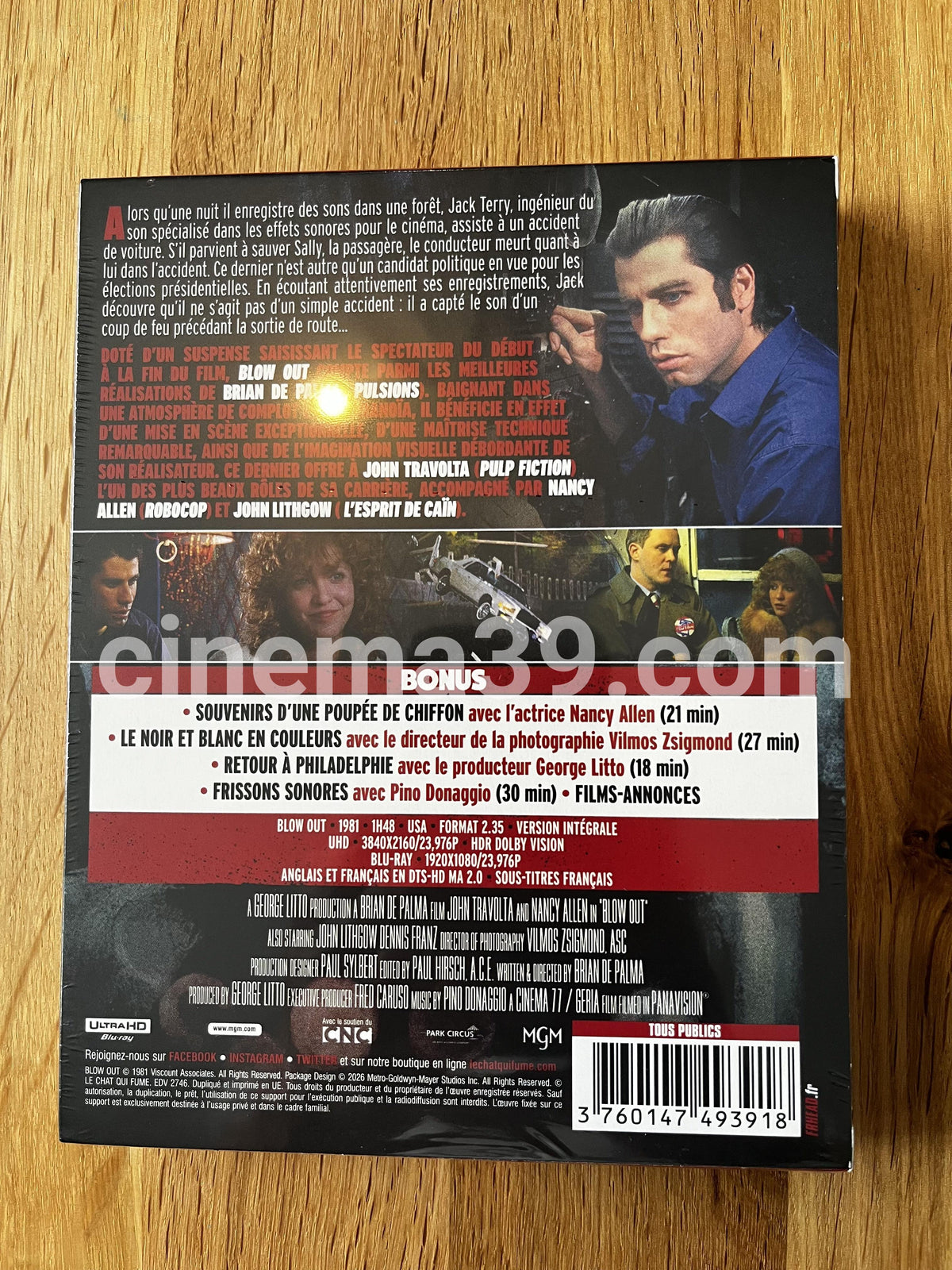 Blow Out Película 4K UHD + Blu-ray
