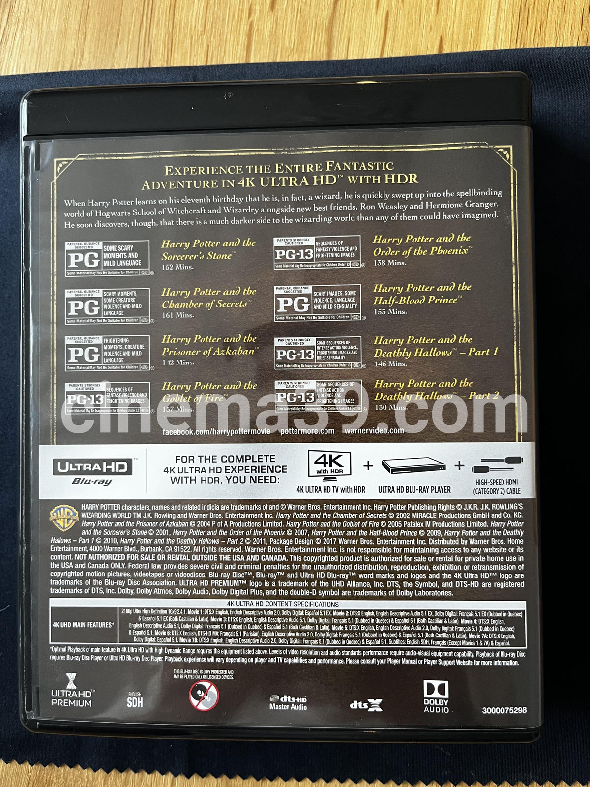 Harry Potter Colección de 8 Películas 4K UHD + Blu-ray