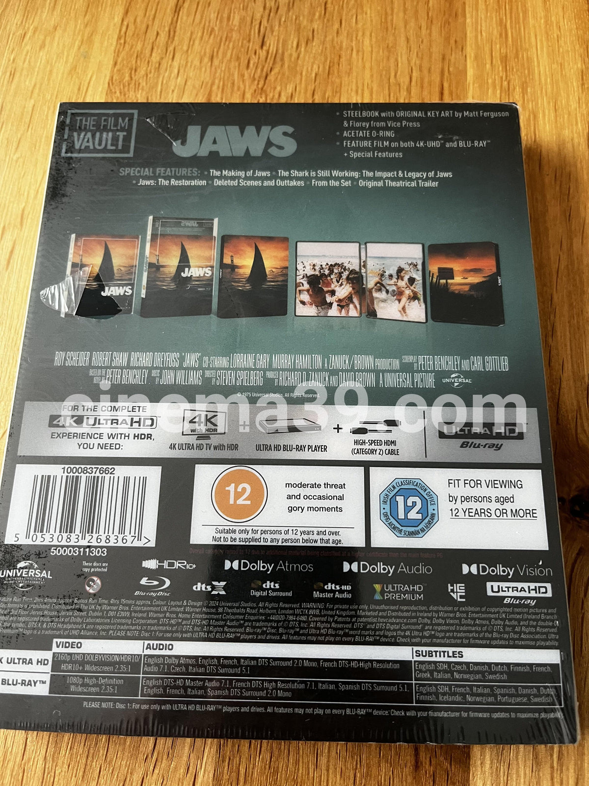 Jaws Steelbook 4K UHD + Blu-ray Film Vault