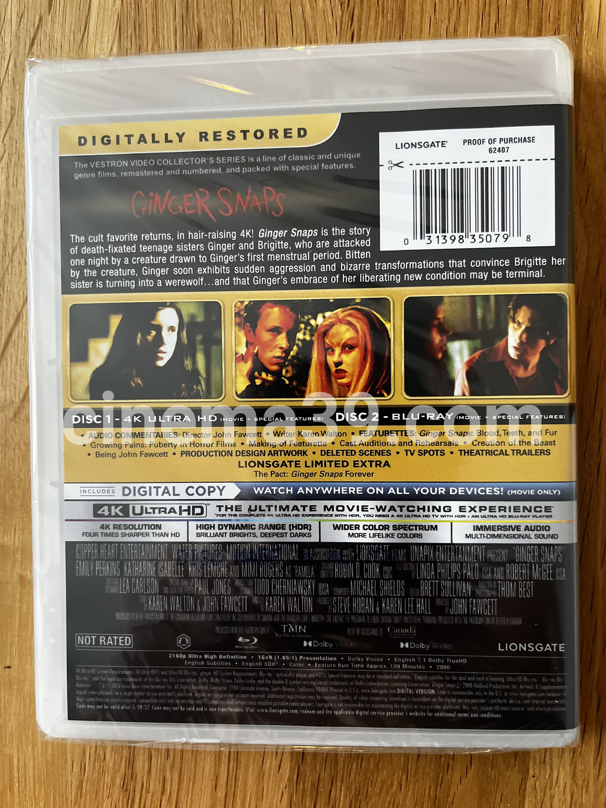 Ginger Snaps Película 4K UHD + Blu-ray + Digital