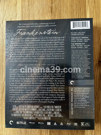 Frankenstein de Guillermo del Toro Película 4k UHD + Blu-Ray