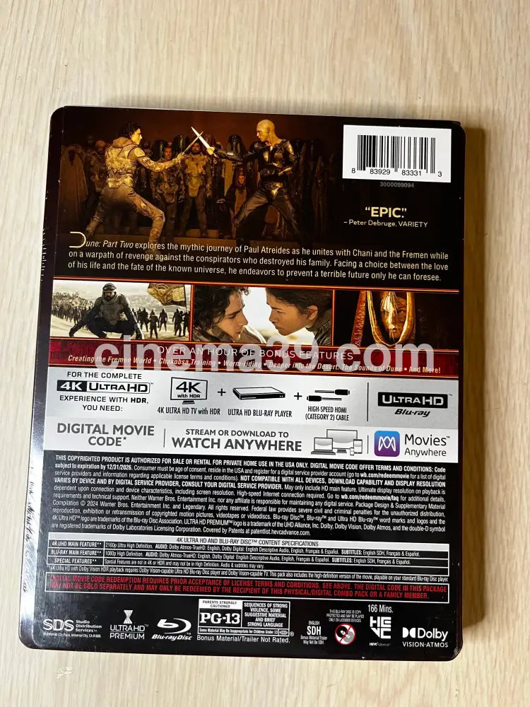 Dune Parte 2 Steelbook 4K Walmart Exclusive 4k Steelbook