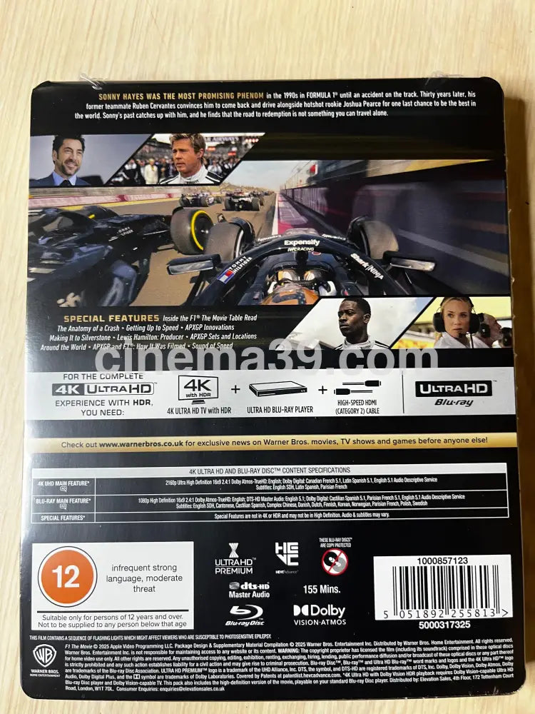 F1 - The Movie Edición Limitada UK Steelbook 4K + Blu-Ray 4k Steelbook