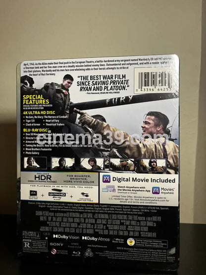Fury 4K Steelbook + Blu-ray + Código Digital 4k Steelbook