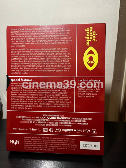 [Nuevo] At Close Range Película 4K Edición Limitada 4K Limited Edition