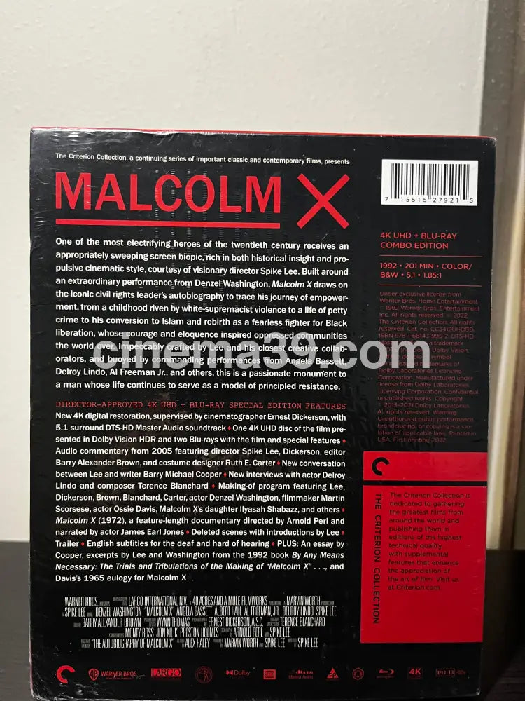 [Nuevo] Malcom X Película 4K Criterion + Blu-ray 4K