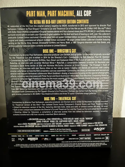 [Nuevo] Robocop 4K 1987 Arrow Limited Edition Boxset 4K Deluxe Edition