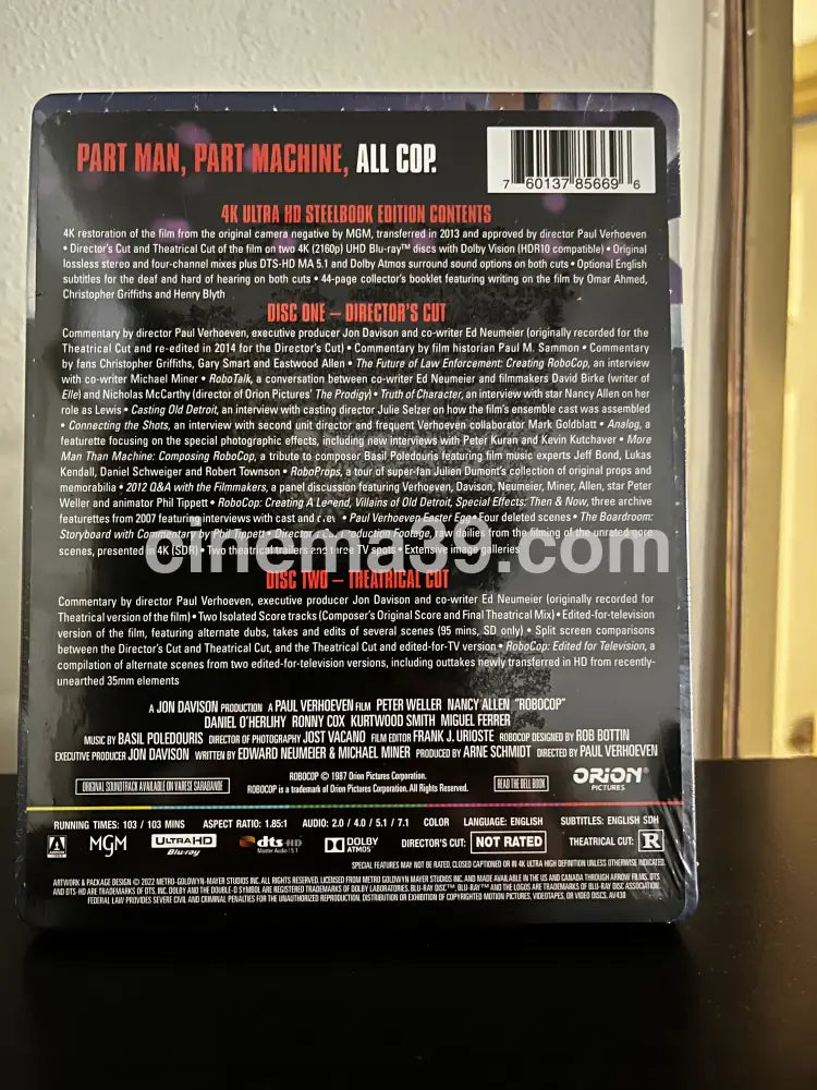 [Nuevo] Robocop 4K Steelbook Arrow Video + Bluray OOP 4K Limited Edition