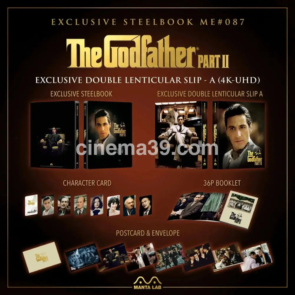 [Nuevo] The Godfather Part II Steelbook 4K + Blu-Ray Manta Lab #87 4k Premium