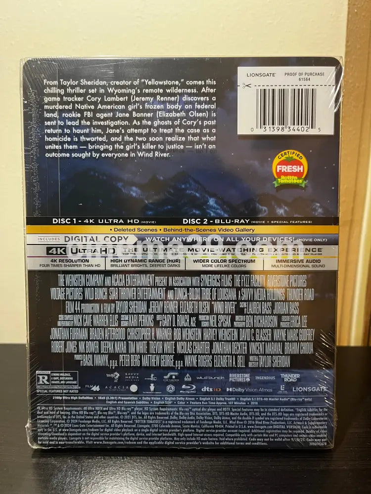 [Nuevo] Wind River Walmart Exclusive Lionsgate Pelícuka 4K Steelbook 4K