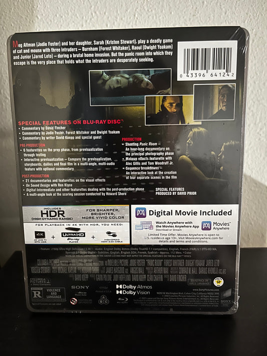 [Nuevo] Panic Room Habitación Del Panico Steelbook 4k Uhd + Blu-ray + Código Digital