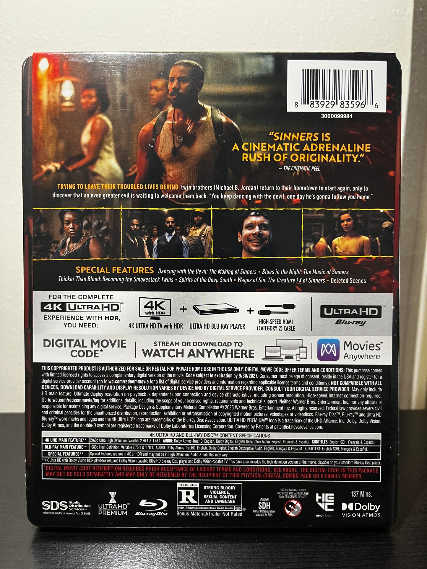 [Nuevo] Sinners 4K Steelbook + Blu-ray + Código Digital