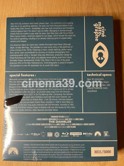 The Gambler Película 4K Edición Limitada Cinématographe 4K Limited Edition