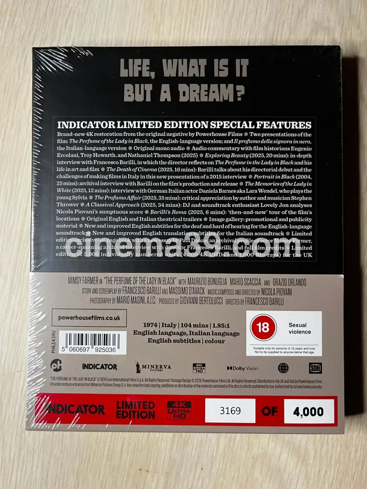 The Perfum of The Lady in Black Película 4K Edición Limitada Indicator 4K Limited Edition