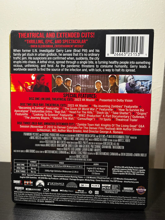 [Nuevo] World War Z Walmart Exclusive 4K Steelbook + Blu-ray